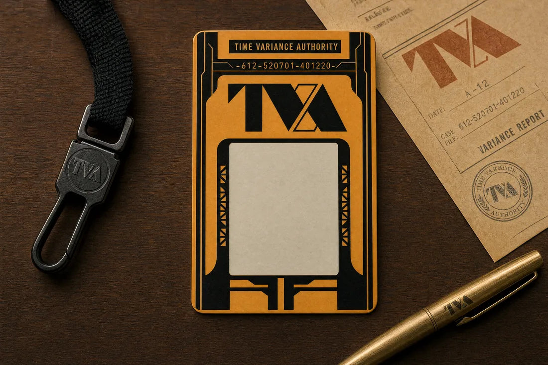 TVA Temporal Calling Card — on lanyard